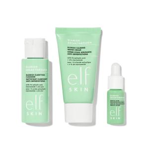 imageelf SKIN Blemish Breakthrough Blemish Control Basics Kit TravelSize Acne Skincare Routine Cleanser Serum ampamp Moisturizer Vegan ampamp CrueltyFree