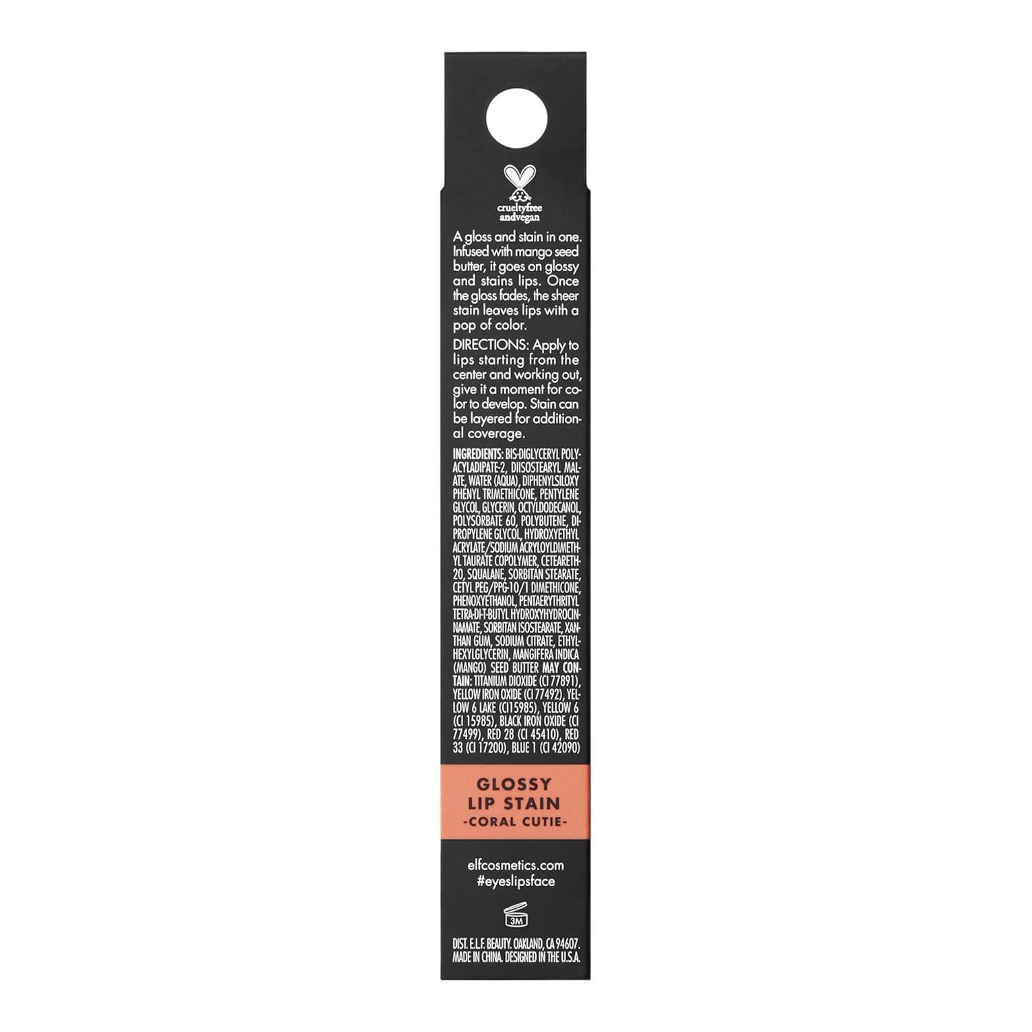 imageelf Glossy Lip Stain LongLasting Lightweight Lip Stain For A Sheer Pop Of Color ampamp Subtle Gloss Finish Vegan ampamp CrueltyFree Berry QueenCoral Cutie