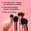 imageelf Complexion Essentials Brush ampamp Sponge Set Concealer Powder Blush ampamp Highlighter Brushes ampamp Total Face Sponge Vegan ampamp CrueltyFree