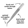 imageelf False Eyelash Applicator DualEnded Tool Featuring Tweezers ampamp Comb For Easily Applying False Lashes Stainless Steel Vegan ampamp CrueltyFree