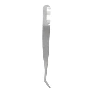 imageelf False Eyelash Applicator DualEnded Tool Featuring Tweezers ampamp Comb For Easily Applying False Lashes Stainless Steel Vegan ampamp CrueltyFree