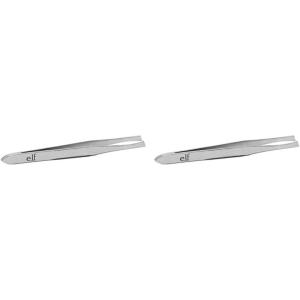 imageelf Slant Tweezer Professional Quality Stainless Steel Provides a Strong Grip Removes Hairs Accurately Shapes Defines Easy To Use ErgonomicallyDesigned1 Count Pack of 2