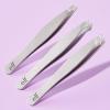 imageelf Tweezer Trio Kit Three Mini Eyebrow Tweezers For Shaping Defining ampamp Grooming Brows Great For Touchups On The Go Vegan ampamp CrueltyFreeSilver