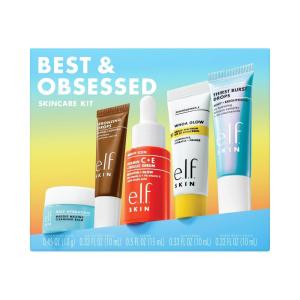 imageelf SKIN Wake the elf Up Skincare Kit TravelSize Hydrating Face Cleanser Sunscreen Moisturizer ampamp Brightening Serum Vegan ampamp CrueltyFreeBest  Obsessed Skincare Kit